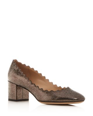 Chloé Women's Lauren Scalloped Block-Heel Pumps Bloomingdale's