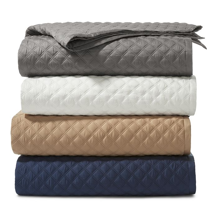 Shop Hudson Park Collection Hudson Park Double Diamond Coverlet, Twin - 100% Exclusive In Marine Navy