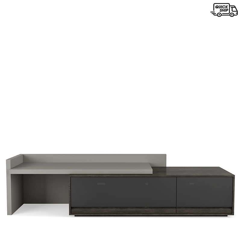 Huppe Studio Adjustable Media Console In Anthracite Birch / Fog