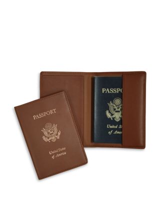 Leather RFID-Blocking Gold-Accented U.S. Passport Case