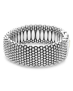 Lagos Sterling Silver Caviar Wide Bracelet