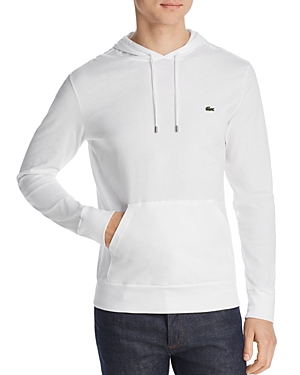 Lacoste Jersey Long-sleeve Hooded Tee In White