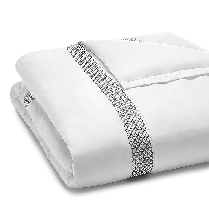 Hudson Park Collection 500tc Embroidered Geo Duvet Cover King