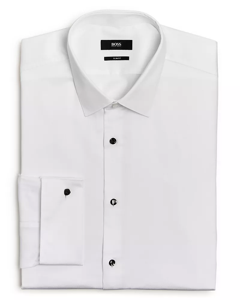 Boss Jasper Pique Slim Fit Tuxedo Shirt