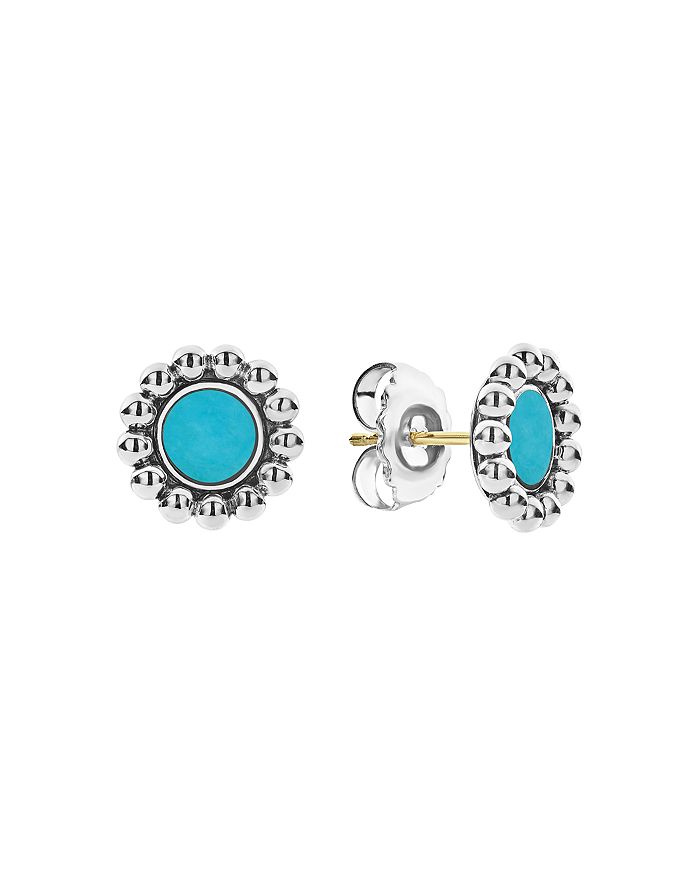 LAGOS Sterling Silver Maya Turquoise Stud Earrings,01-81757-T