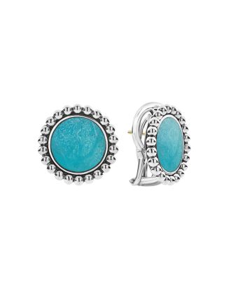 Lagos Sterling Silver Maya Blue Ceramic Stud Earrings main image 1