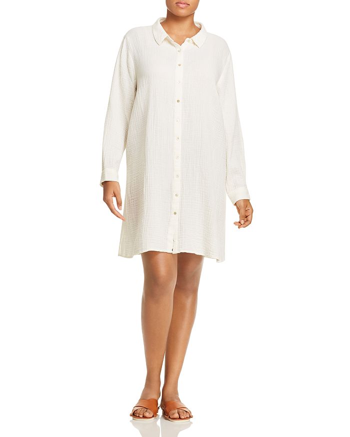 Eileen fisher organic cotton gauze shirt dress deals