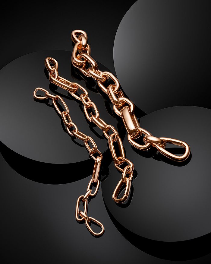 Shop Pomellato 18k Rose Gold Iconica Slim Chain Link Bracelet