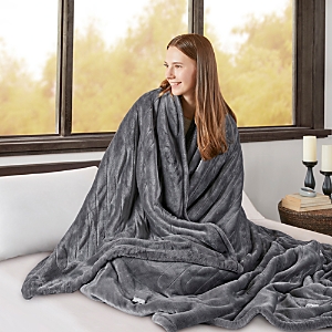 Beautyrest Microlight-to-berber Reversible Heated Blanket, Queen In Grey