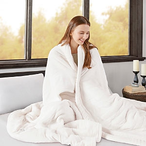 Beautyrest Microlight-to-berber Reversible Heated Blanket, Queen In Ivory