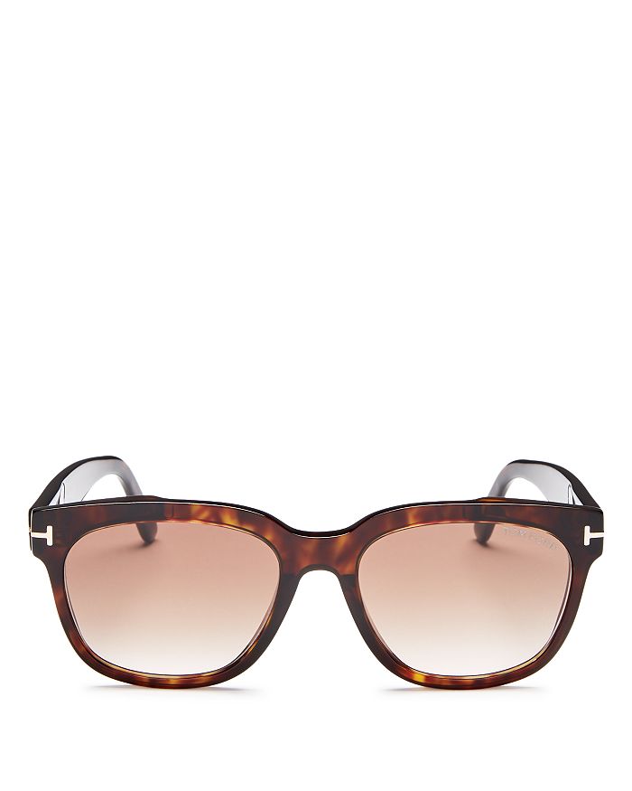 Tom Ford Women's Rhett Mirrored Square Sunglasses, 55mm In Dark Havana/brown