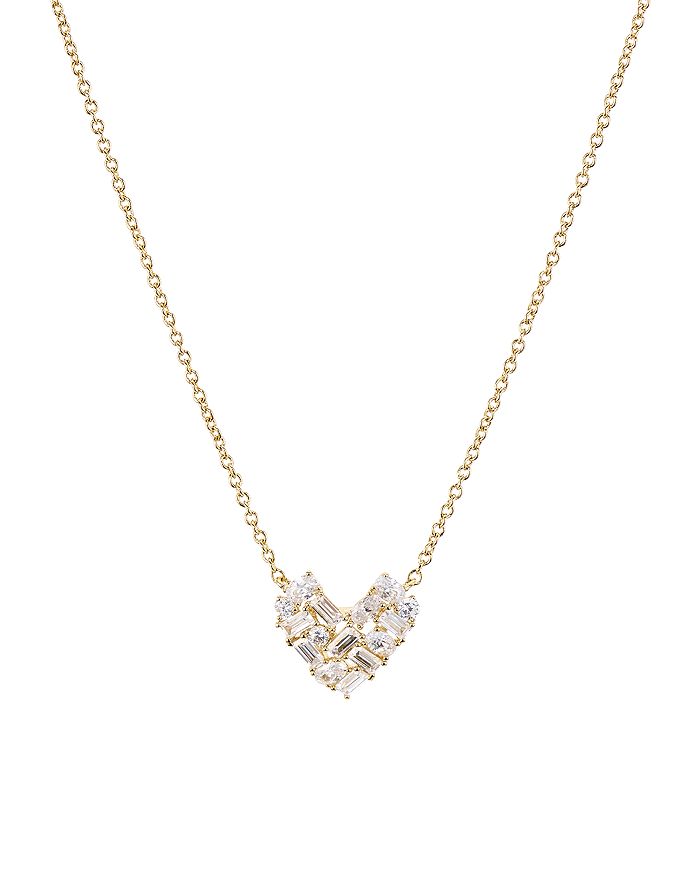 Nadri Valentine's Day Cluster Heart Necklace, 16 In Gold