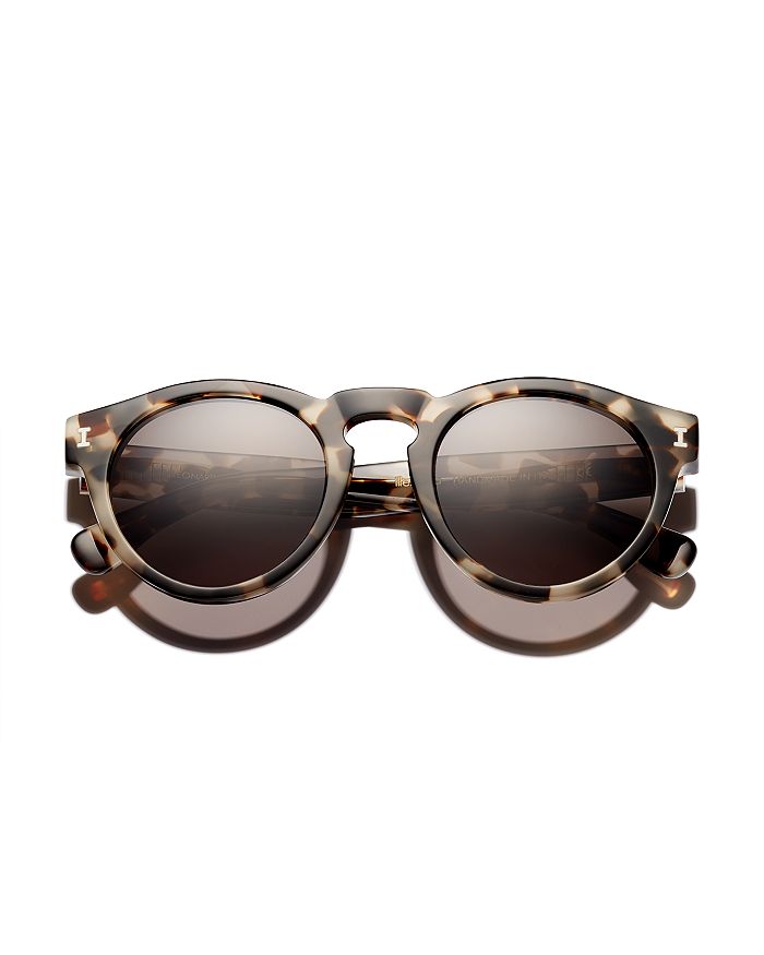 Illesteva Women's Leonard Round Sunglasses, 48mm In White Tortoise/gray