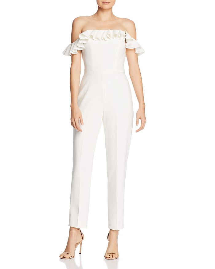 FRENCH CONNECTION Whisper Ruffle-Trim Jumpsuit | Bloomingdale's