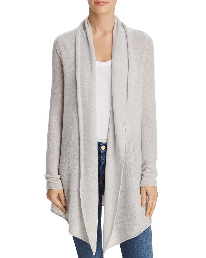 C By Bloomingdale's Cashmere Open-front Cardigan - 100% Exclusive In Light Gray