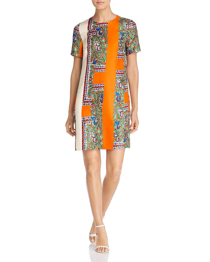 Tory Burch Mallory Printed Silk Dress Bloomingdale s