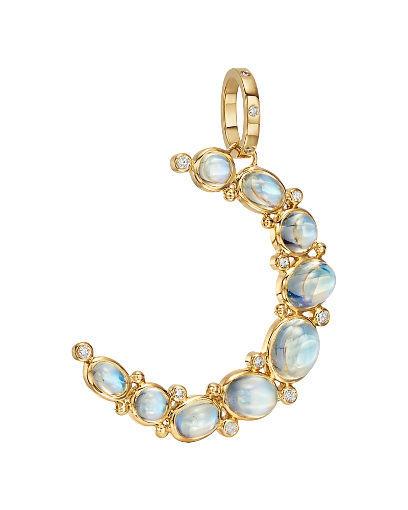 Temple St. Clair 18K Yellow Gold Royal Bm Diamond & Blue Moonstone Crescent Pendant
