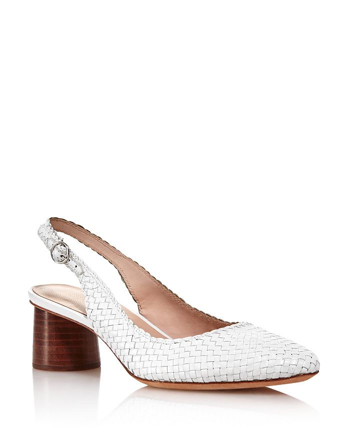 Loeffler Randall Women s Martine Woven Leather Slingback Pumps In