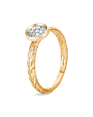 John Hardy 18K Yellow Gold Dot Ring with Pave Diamond John Hardy 18K Yellow Gold Dot Ring with Pave Diamond