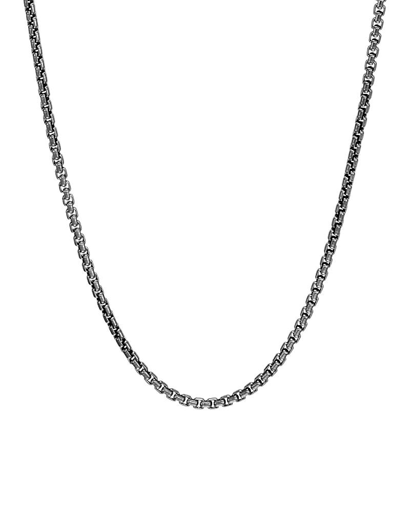 John Hardy Sterling Silver with Satin Matte Black Rhodium Classic Chain Necklace, 22