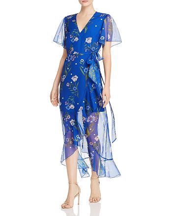 GUESS Junia Floral-Print Wrap Dress | Bloomingdale's