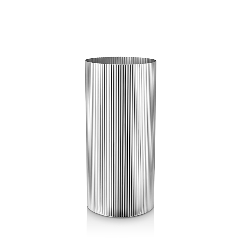 Georg Jensen Stainless Steel Large Bernadotte Vase In Silver