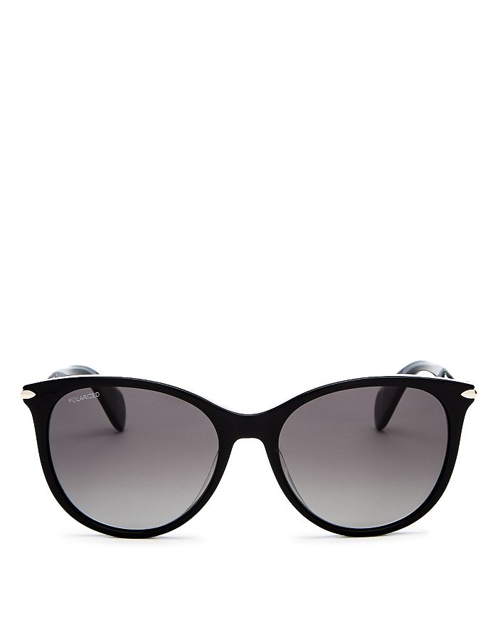 Rag & Bone Women's Polarized Round Sunglasses, 54mm In Black/gray Gradient