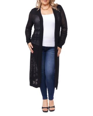 pointelle duster cardigan