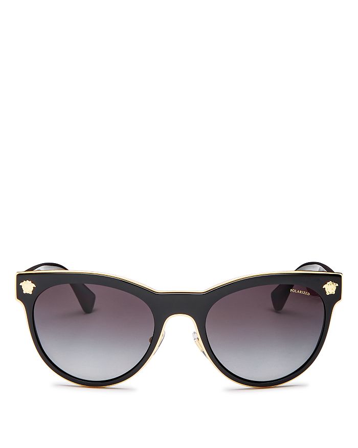 Versace Ve2198 Phantos-frame Metal Polarised Sunglasses In Black/gray Polarized Gradient