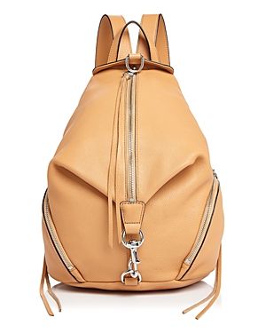 Rebecca Minkoff Convertible Mini Julian Backpack In Honey/silver