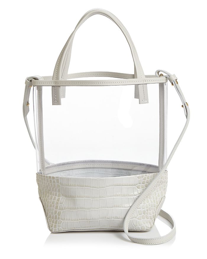 Alice.d Small Clear & Leather Tote - 100% Exclusive In Bone Croc/gold