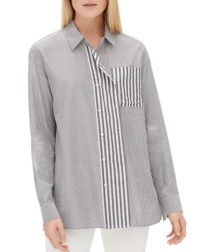 Lafayette 148 New York Tommy Mixed-Stripe Shirt | Bloomingdale's