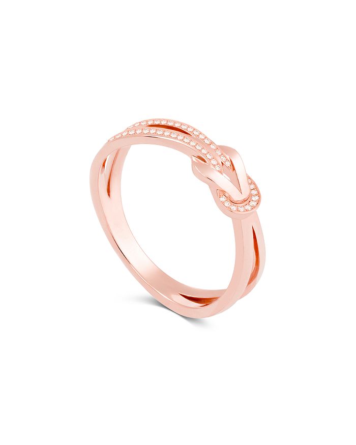 Fred 18k Rose Gold 8 Partial Diamond Ring In White/rose Gold