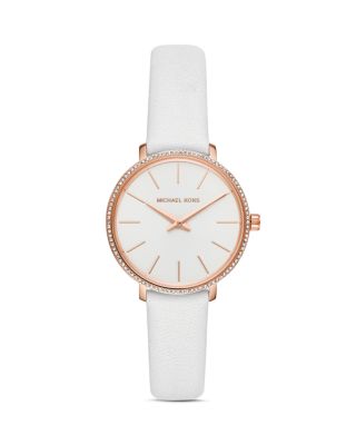 michael kors watch leather strap rose gold