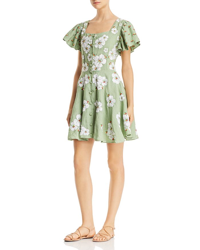 ALL THINGS MOCHI KAY FLORAL-EMBROIDERED DRESS,80055896KAY0033