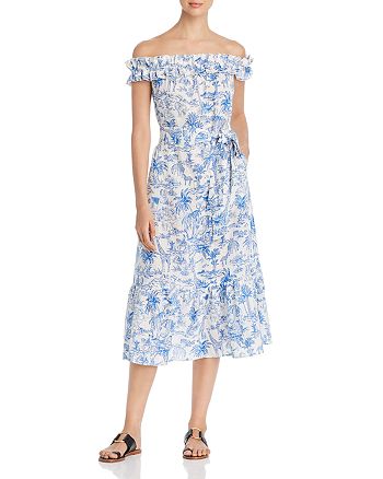 Tory Burch Off-the-Shoulder Printed Dress | Bloomingdale's