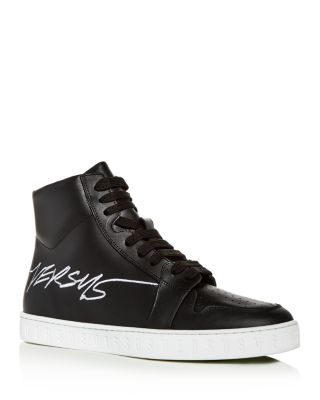 versace mens high top leather shoes