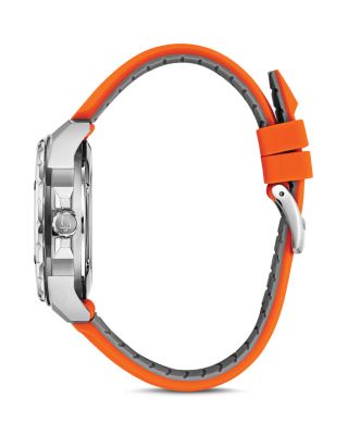 Marine Star Orange Silicone Strap Automatic Watch, 45mm