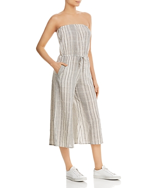 ELAN STRAPLESS STRIPED CROPPED JUMPSUIT,RGS7095
