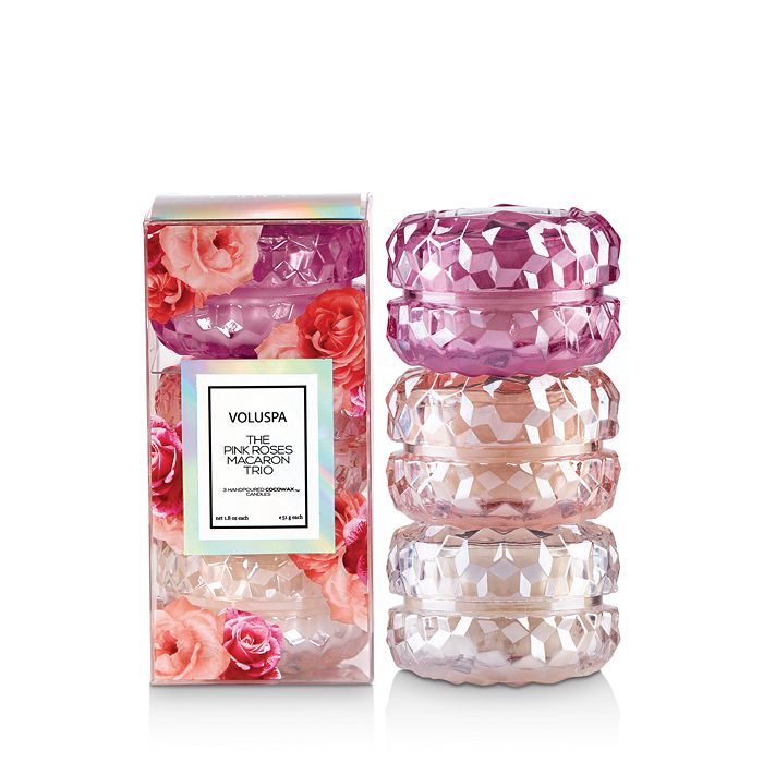 Voluspa - The Pink Roses Macaron Candle Trio, Set of 3