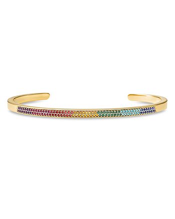 Michael Kors Pavé Rainbow Nesting Bracelet in 14K Gold-Plated Sterling ...