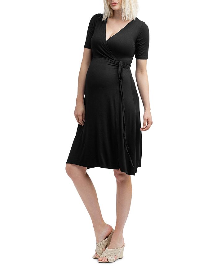 Nom Maternity Maya During & After Wrap Dress In Black