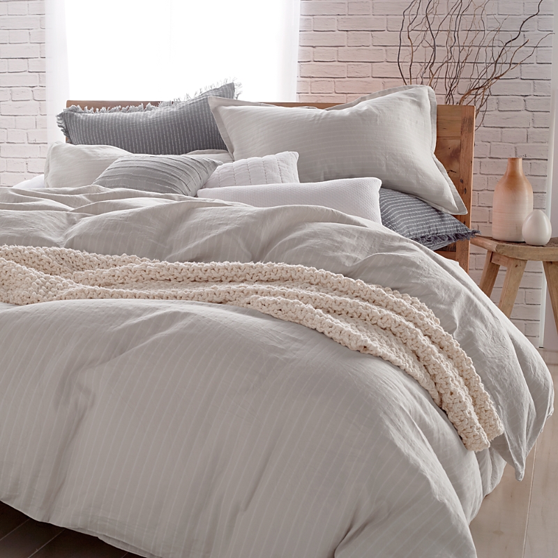 Dkny Pure Comfy Cotton Twin Duvet Cover Bedding In Platinum