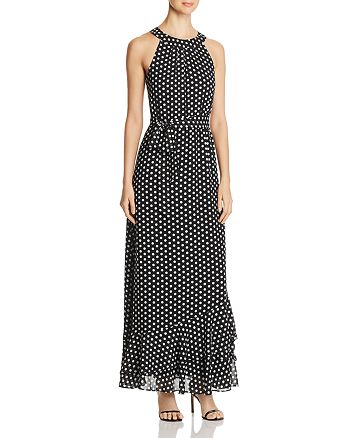 Calvin Klein Sleeveless Dot-Print Maxi Dress | Bloomingdale's