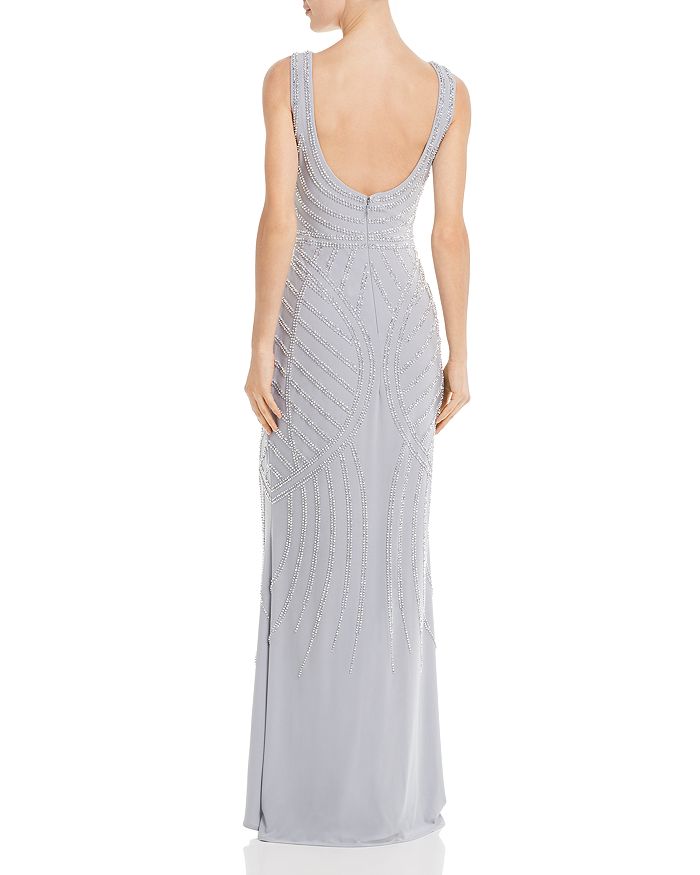 Shop Avery G Embellished Column Gown - 100% Exclusive In Silver