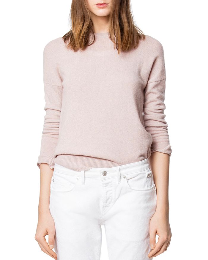 ZADIG & VOLTAIRE CICI PATCHED CASHMERE SWEATER,SHMZ1109F