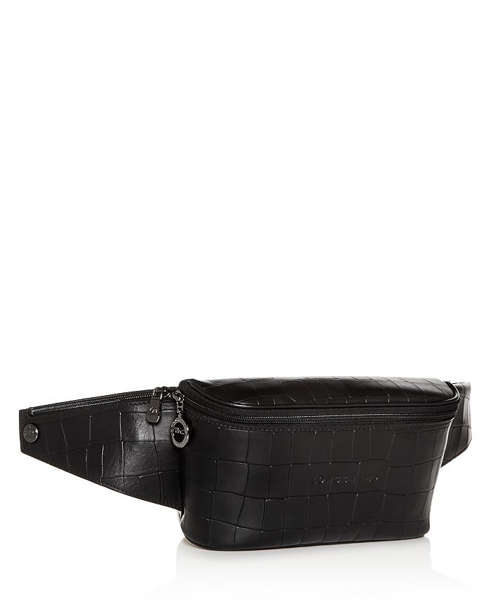 Longchamp Crocodile-embossed Belt Bag/fanny Pack In Black | ModeSens