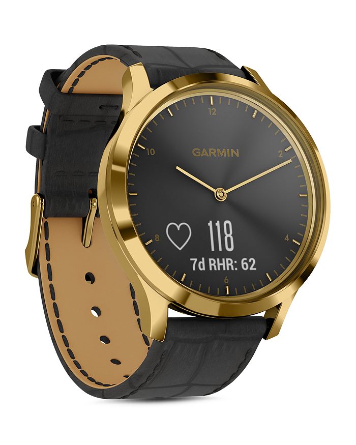 Garmin Vivomove Hr Touchscreen Hybrid Smartwatch, 43mm In Black/black