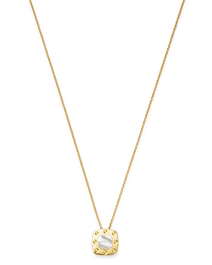 Roberto Coin 18k Yellow Gold Pois Moi Mother-of-pearl Pendant Necklace, 16 In White/gold