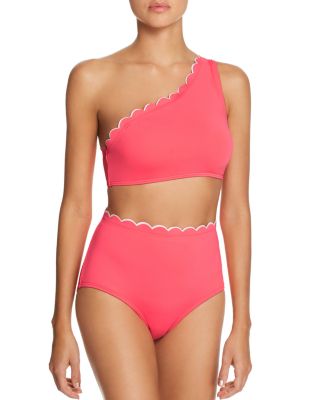 scalloped one shoulder bikini